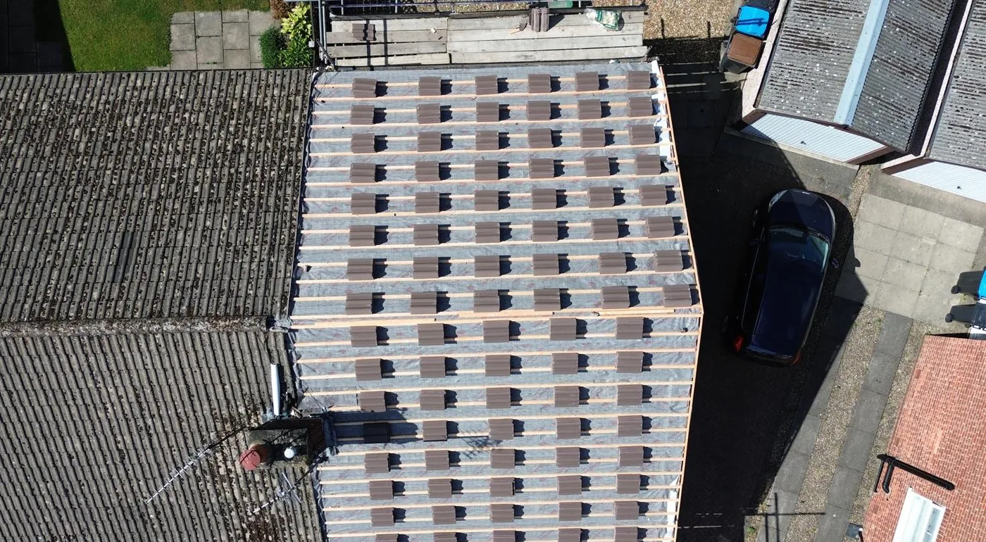 Roof tiles prepared during installation