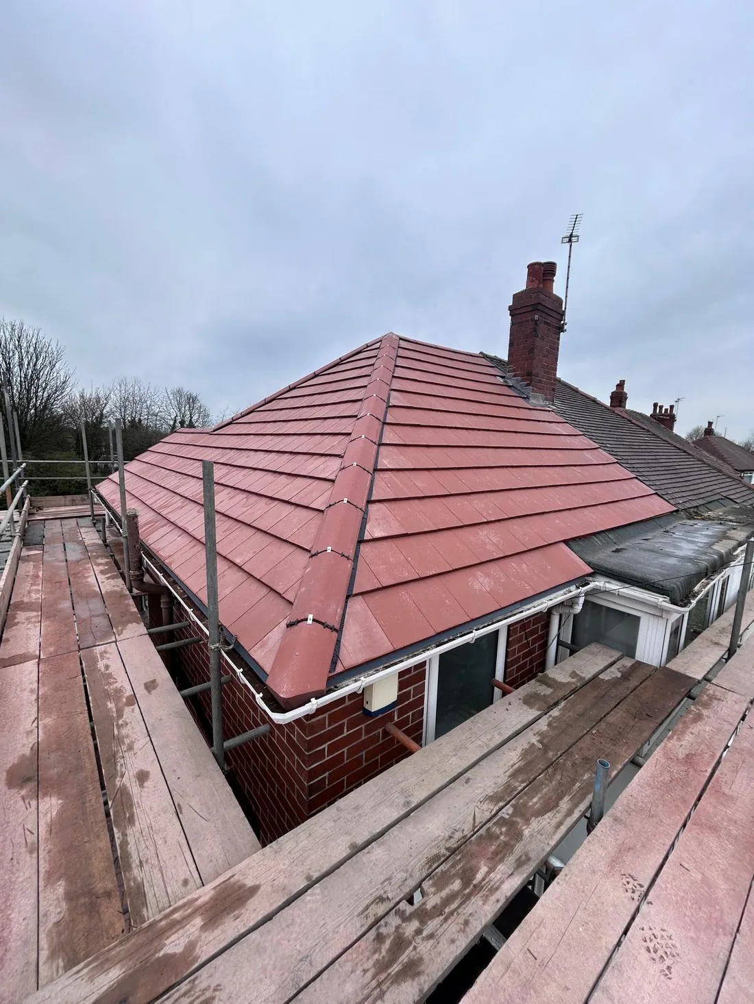 Finished roof from opposite elevation